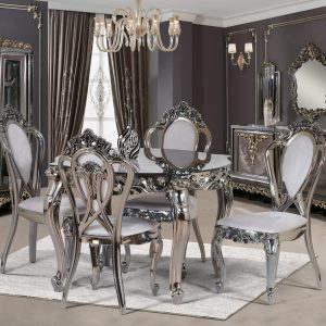 "Polymer dining table and chairs."