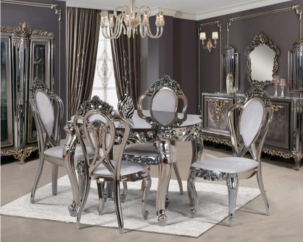 "Polymer dining table and chairs."