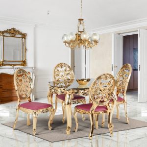 Roham dining tables | Roham golden chair