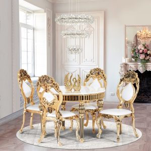 Parham dining table | Diamond golden chair