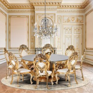 Unique dining table | Diamond golden Chair