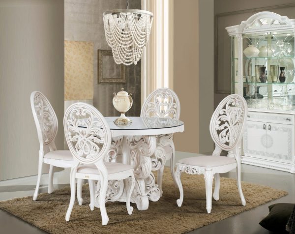 "Polymer dining table and chairs."